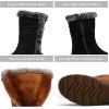 imageVepose Womens Winter Snow Boots Fur Mid Calf Warm Suede Fuzzy Shoes960 Black