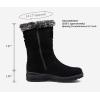 imageVepose Womens Winter Snow Boots Fur Mid Calf Warm Suede Fuzzy Shoes960 Black