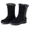 imageVepose Womens Winter Snow Boots Fur Mid Calf Warm Suede Fuzzy Shoes960 Black