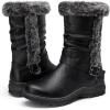 imageVepose Womens Winter Snow Boots Fur Mid Calf Warm Suede Fuzzy ShoesMid Calf960black Pu