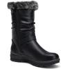 imageVepose Womens Winter Snow Boots Fur Mid Calf Warm Suede Fuzzy ShoesMid Calf960black Pu