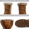 imageVepose Womens Winter Snow Boots Fur Mid Calf Warm Suede Fuzzy ShoesMid Calf960brown Pu