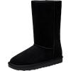 imageVepose Womens Winter Snow Boots Warm Fur Mid Calf Tall Suede Fuzzy Slip on ShoesCrampon Black