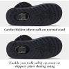 imageVepose Womens Winter Snow Boots Warm Fur Mid Calf Tall Suede Fuzzy Slip on ShoesCrampon Black
