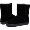 imageVepose Womens Winter Snow Boots Warm Fur Mid Calf Tall Suede Fuzzy Slip on ShoesShort 987 Black