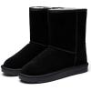imageVepose Womens Winter Snow Boots Warm Fur Mid Calf Tall Suede Fuzzy Slip on ShoesShort 987 Black