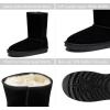 imageVepose Womens Winter Snow Boots Warm Fur Mid Calf Tall Suede Fuzzy Slip on ShoesShort 987 Black