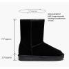 imageVepose Womens Winter Snow Boots Warm Fur Mid Calf Tall Suede Fuzzy Slip on ShoesShort 987 Black