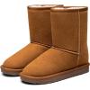 imageVepose Womens Winter Snow Boots Warm Fur Mid Calf Tall Suede Fuzzy Slip on ShoesShort 987 Brown