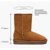 imageVepose Womens Winter Snow Boots Warm Fur Mid Calf Tall Suede Fuzzy Slip on ShoesShort 987 Brown