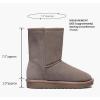imageVepose Womens Winter Snow Boots Warm Fur Mid Calf Tall Suede Fuzzy Slip on ShoesShort 987 Mushroom