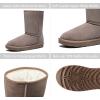imageVepose Womens Winter Snow Boots Warm Fur Mid Calf Tall Suede Fuzzy Slip on ShoesShort 987 Mushroom
