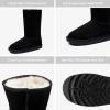 imageVepose Womens Winter Snow Boots Warm Fur Mid Calf Tall Suede Fuzzy Slip on ShoesTall 988 Black
