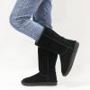 imageVepose Womens Winter Snow Boots Warm Fur Mid Calf Tall Suede Fuzzy Slip on ShoesTall 988 Black