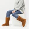 imageVepose Womens Winter Snow Boots Warm Fur Mid Calf Tall Suede Fuzzy Slip on ShoesTall 988 Brown