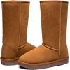 imageVepose Womens Winter Snow Boots Warm Fur Mid Calf Tall Suede Fuzzy Slip on ShoesTall 988 Brown