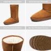 imageVepose Womens Winter Snow Boots Warm Fur Mid Calf Tall Suede Fuzzy Slip on ShoesTall 988 Brown
