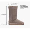 imageVepose Womens Winter Snow Boots Warm Fur Mid Calf Tall Suede Fuzzy Slip on ShoesTall 988 Mushroom