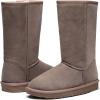 imageVepose Womens Winter Snow Boots Warm Fur Mid Calf Tall Suede Fuzzy Slip on ShoesTall 988 Mushroom