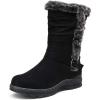 imageVepose Womens Winter Snow Boots Fur Mid Calf Warm Suede Fuzzy Shoes960 Black