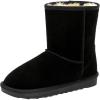 imageVepose Womens Winter Snow Boots Warm Fur Mid Calf Tall Suede Fuzzy Slip on ShoesShort 987 Black