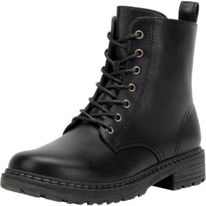 imageVepose Womens Combat Ankle Boots Lace up Classic Short Low Heel Zipper 9623 BootiesBlackclassic Boots9623