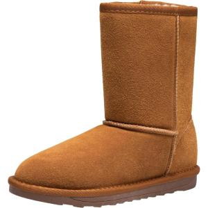 imageVepose Womens Winter Snow Boots Warm Fur Mid Calf Tall Suede Fuzzy Slip on ShoesShort 987 Brown
