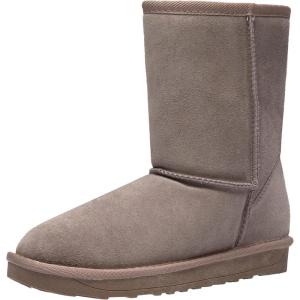 imageVepose Womens Winter Snow Boots Warm Fur Mid Calf Tall Suede Fuzzy Slip on ShoesShort 987 Mushroom