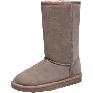 imageVepose Womens Winter Snow Boots Warm Fur Mid Calf Tall Suede Fuzzy Slip on ShoesTall 988 Mushroom