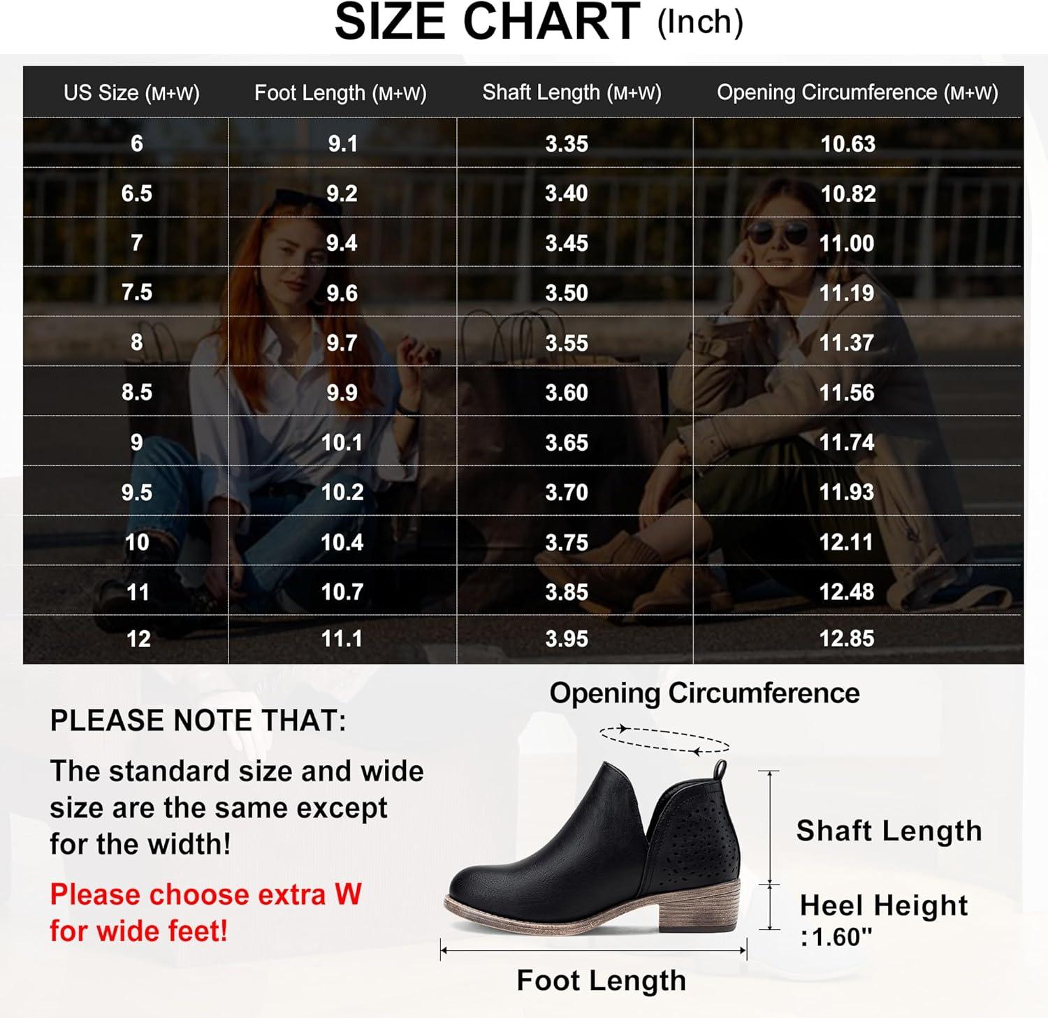 imageVepose Womens Short Ankle Boots Low Heel Western Cutout Perforated BootiesAclassic Perf912black Pu