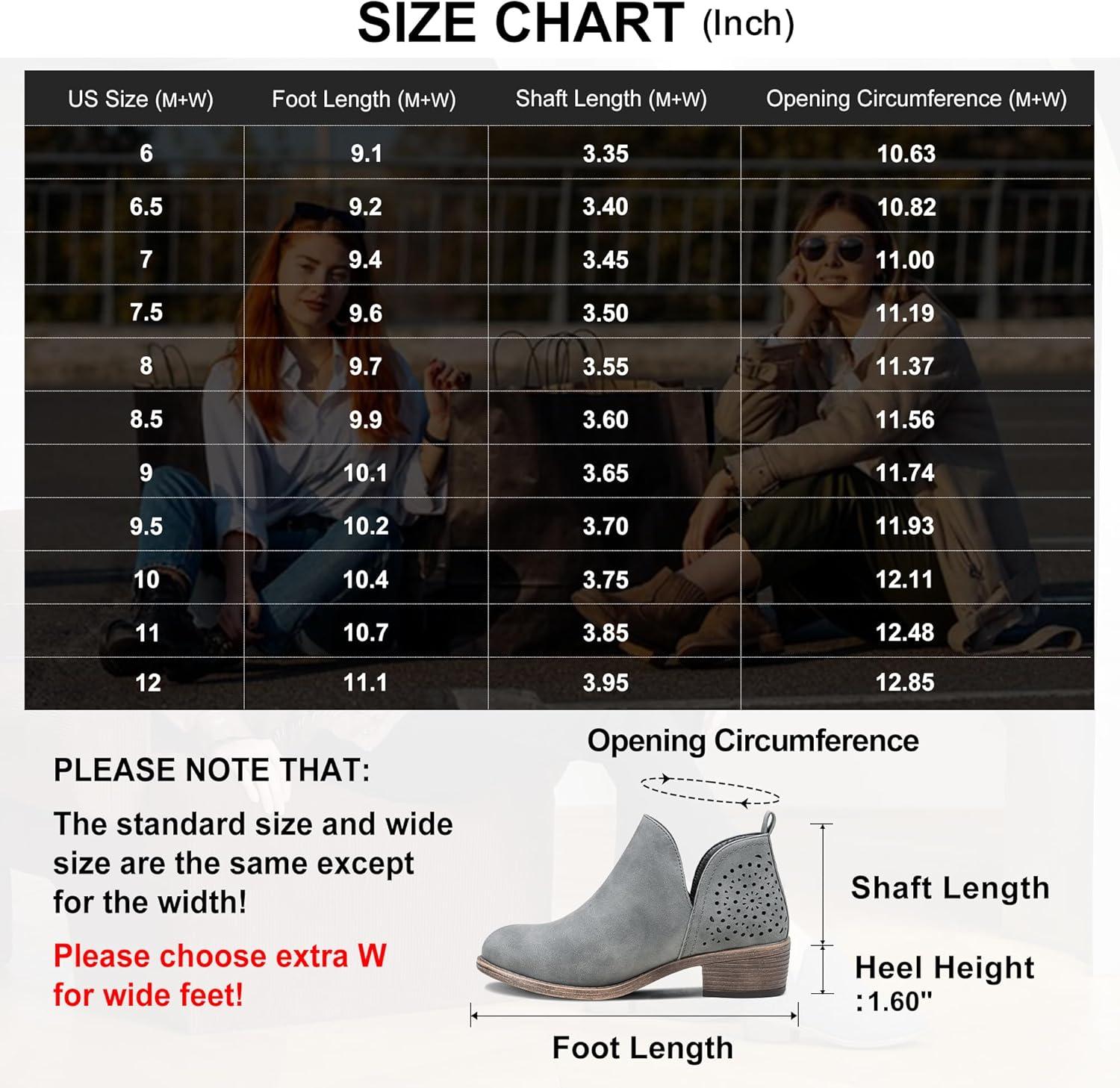 imageVepose Womens Short Ankle Boots Low Heel Western Cutout Perforated BootiesClassic Perf912grey