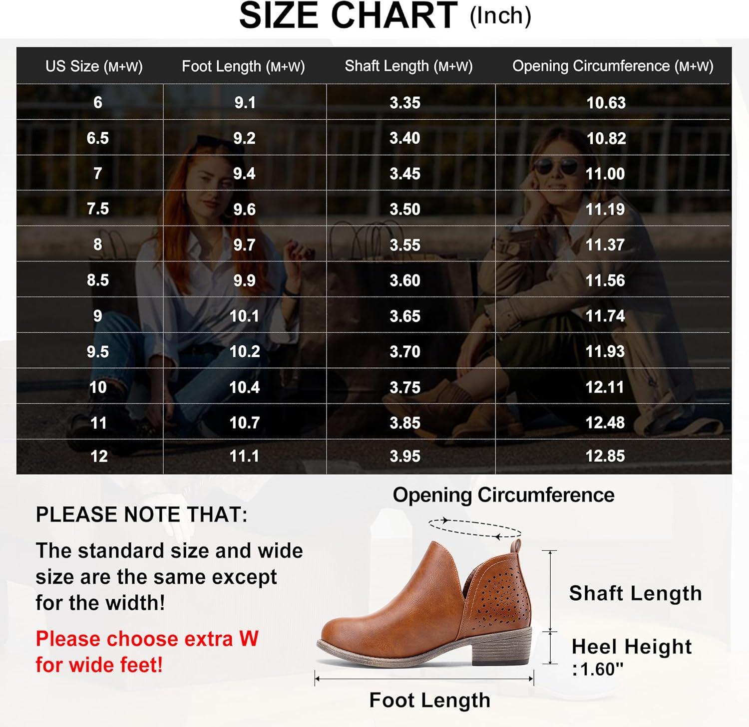 imageVepose Womens Short Ankle Boots Low Heel Western Cutout Perforated BootiesClassic Perf912red Brown
