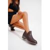 imageVepose Womens Short Ankle Boots Low Heel Western Cutout Perforated BootiesClassic Perf912dark Tan