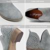 imageVepose Womens Short Ankle Boots Low Heel Western Cutout Perforated BootiesClassic Perf912grey