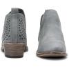 imageVepose Womens Short Ankle Boots Low Heel Western Cutout Perforated BootiesClassic Perf912grey