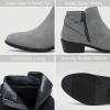 imageVepose Womens Short Ankle Boots Low Heel Western Cutout Perforated BootiesElegant911grey
