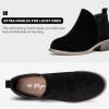 imageVepose Womens Short Ankle Boots Low Heel Western Cutout Perforated BootiesSuede Leather912lblack Suede