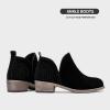 imageVepose Womens Short Ankle Boots Low Heel Western Cutout Perforated BootiesSuede Leather912lblack Suede