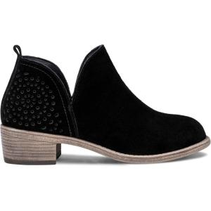 imageVepose Womens Short Ankle Boots Low Heel Western Cutout Perforated BootiesSuede Leather912lblack Suede