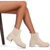 imageVepose Womens 936 Chelsea Ankle Boots Platform Lug Sole Elastic Slip on BootiesBeigeclassic936