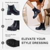 imageVepose Womens 936 Chelsea Ankle Boots Platform Lug Sole Elastic Slip on BootiesBlackclassic936