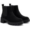 imageVepose Womens 936 Chelsea Ankle Boots Platform Lug Sole Elastic Slip on BootiesBlacknubuckclassic936