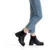 imageVepose Womens 936 Chelsea Ankle Boots Platform Lug Sole Elastic Slip on BootiesLeather Blackclassic 936l