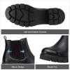 imageVepose Womens 936 Chelsea Ankle Boots Platform Lug Sole Elastic Slip on BootiesLeather Blackclassic 936l
