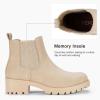 imageVepose Womens 9607 Chelsea Ankle Boots PullOn Booties for WomenBeige