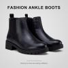 imageVepose Womens 9607 Chelsea Ankle Boots PullOn Booties for WomenBlackleather
