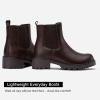 imageVepose Womens 9607 Chelsea Ankle Boots PullOn Booties for WomenBrown