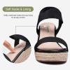 imageVepose Womens Wedge Sandals Platform Espadrilles Sandals Elasitc Ankle Strap Open Toe 881 Sandals with 35quot Inchs High Heel Summer ShoesBlack