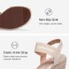 imageVepose Womens Wedge Sandals Platform Espadrilles Sandals Elasitc Ankle Strap Open Toe 881 Sandals with 35quot Inchs High Heel Summer ShoesNude