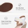 imageVepose Womens Wedge Sandals Platform Espadrilles Sandals Elasitc Ankle Strap Open Toe 881 Sandals with 35quot Inchs High Heel Summer ShoesWhite